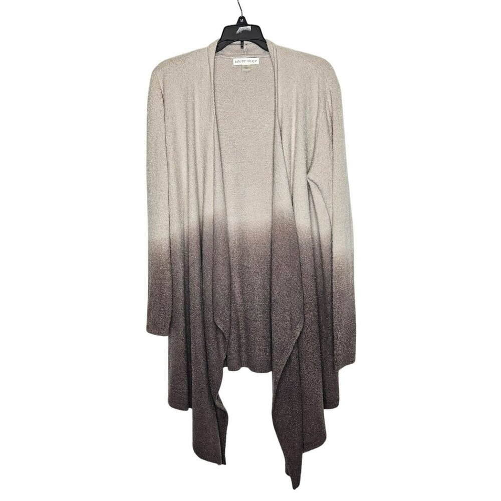 Barefoot Dreams L/Xl Womens Gradient Ombre Brown Tan Open Front Cardigan Bamboo
